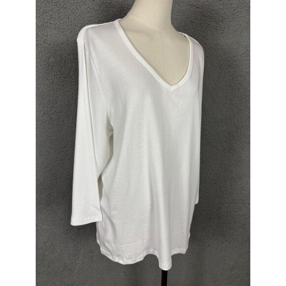 Style & Co Women's Essentials V-Neck Long Sleeve Top White Size Extra Large NWTs - Picture 3 of 8
